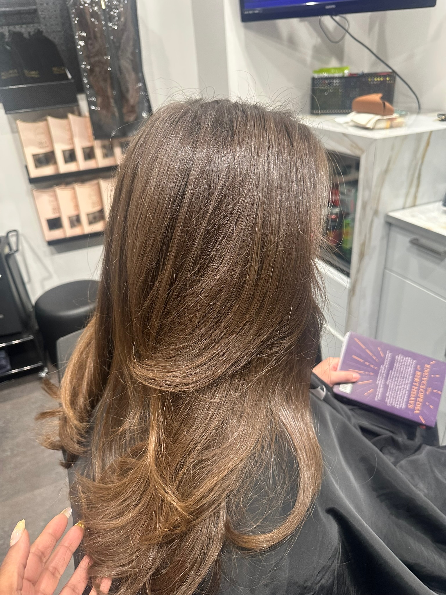 Client with a layered and styled finish